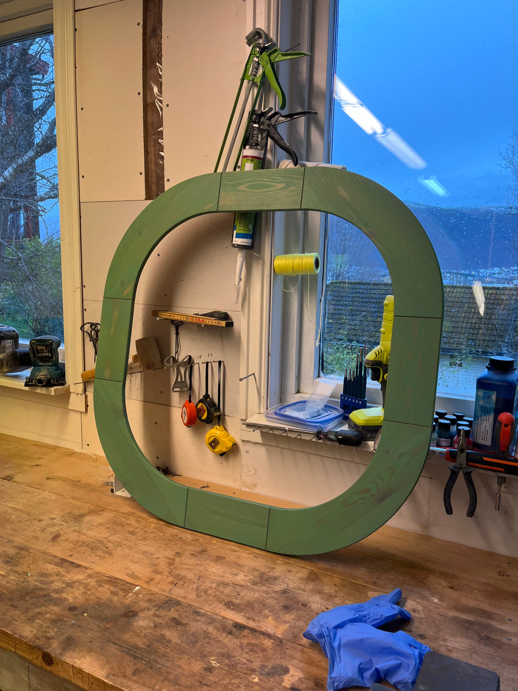 Vintage IKEA speil linoljebehandlet